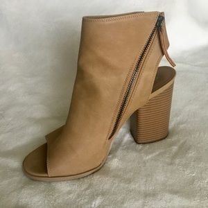 Taupe Faux Leather Block Heels *ONLY WORN TWICE*